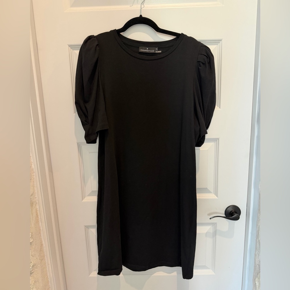Pomander Place Black Puff Sleeve Dress